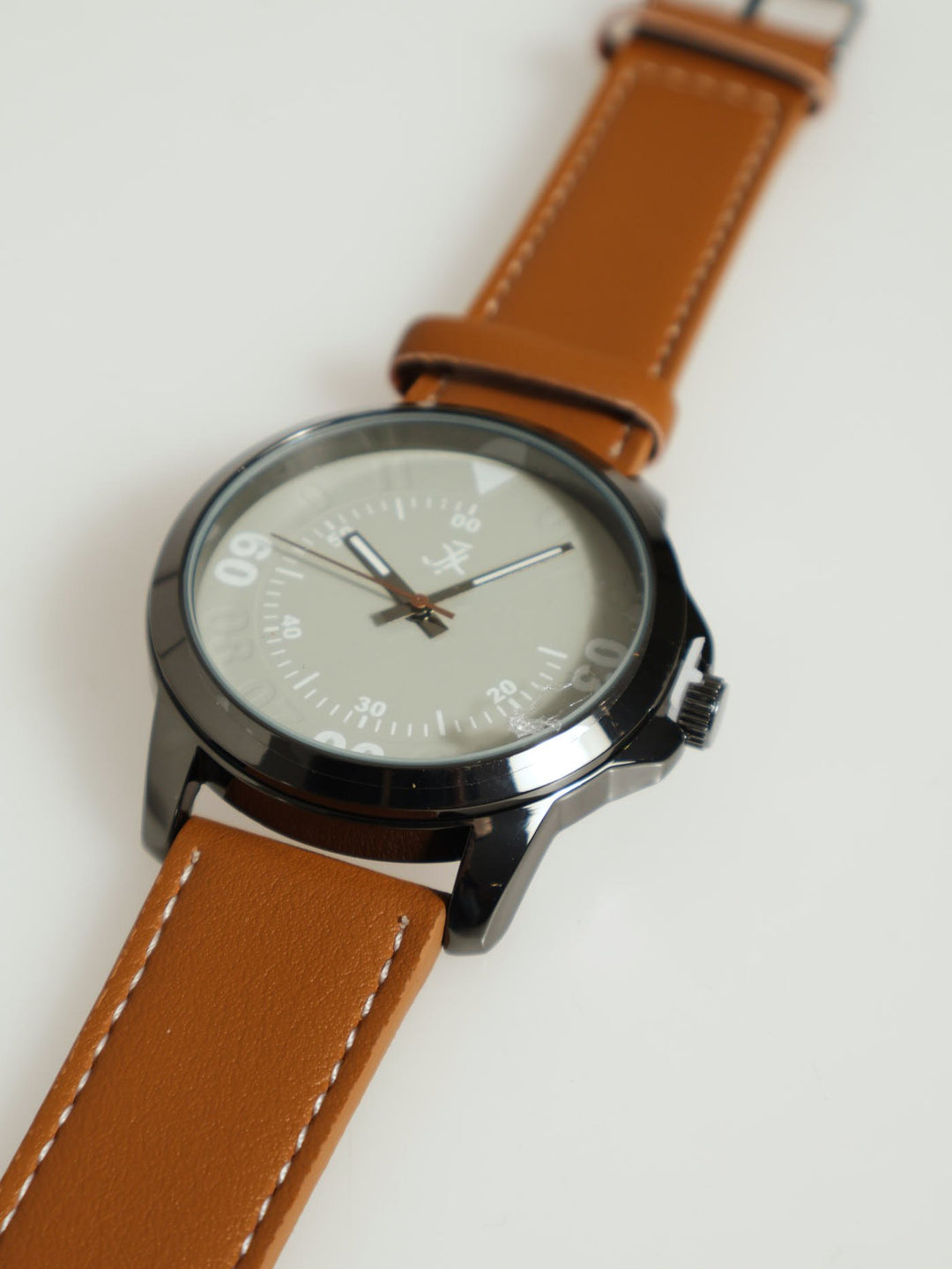 Pu Grey Face Ananlogue Watch - Brown