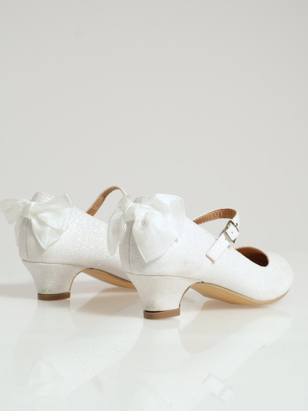 Girls Occasion Heel Pump - White