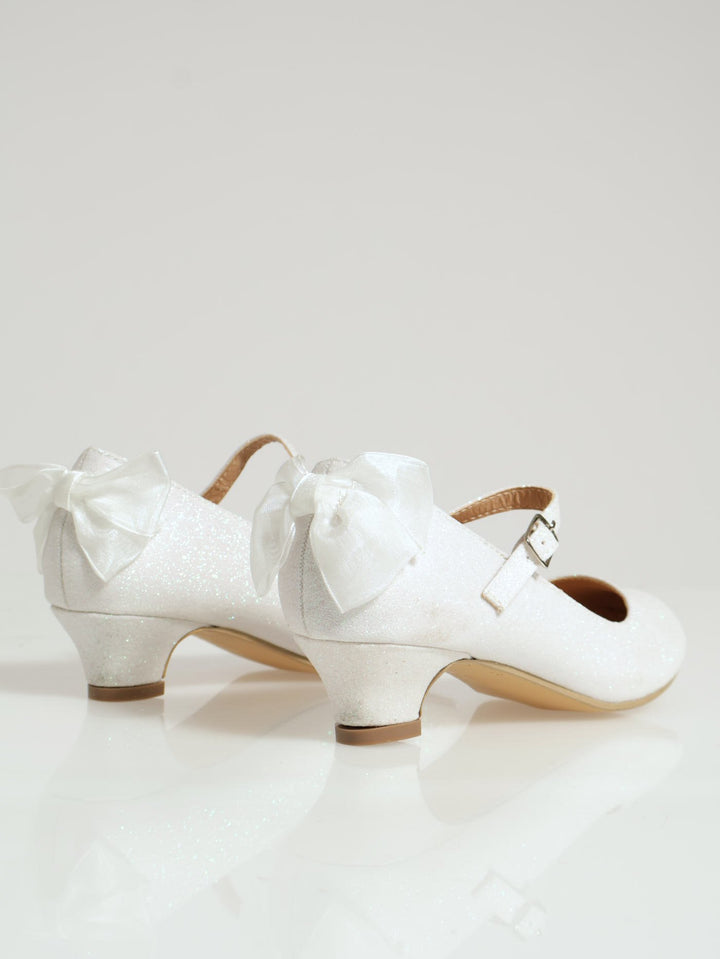 Girls Occasion Heel Pump - White