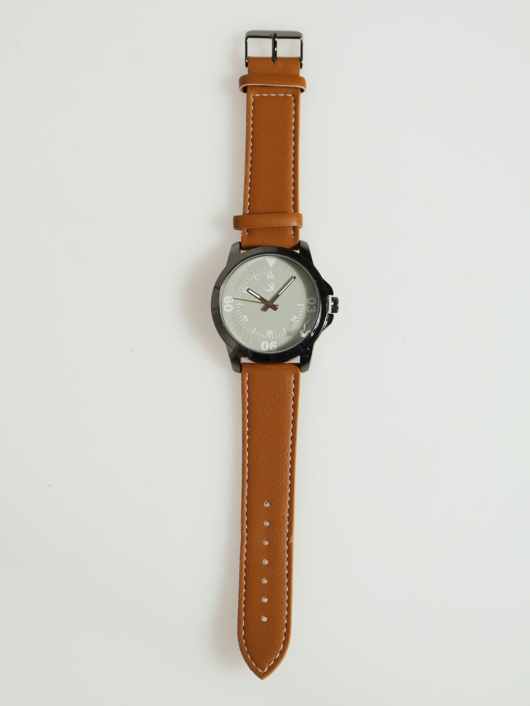 Pu Grey Face Ananlogue Watch - Brown
