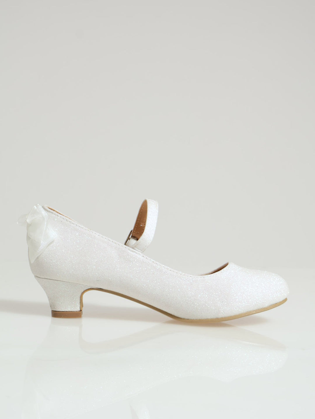 Girls Occasion Heel Pump - White
