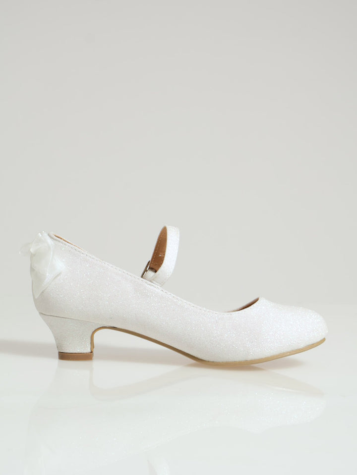 Girls Occasion Heel Pump - White