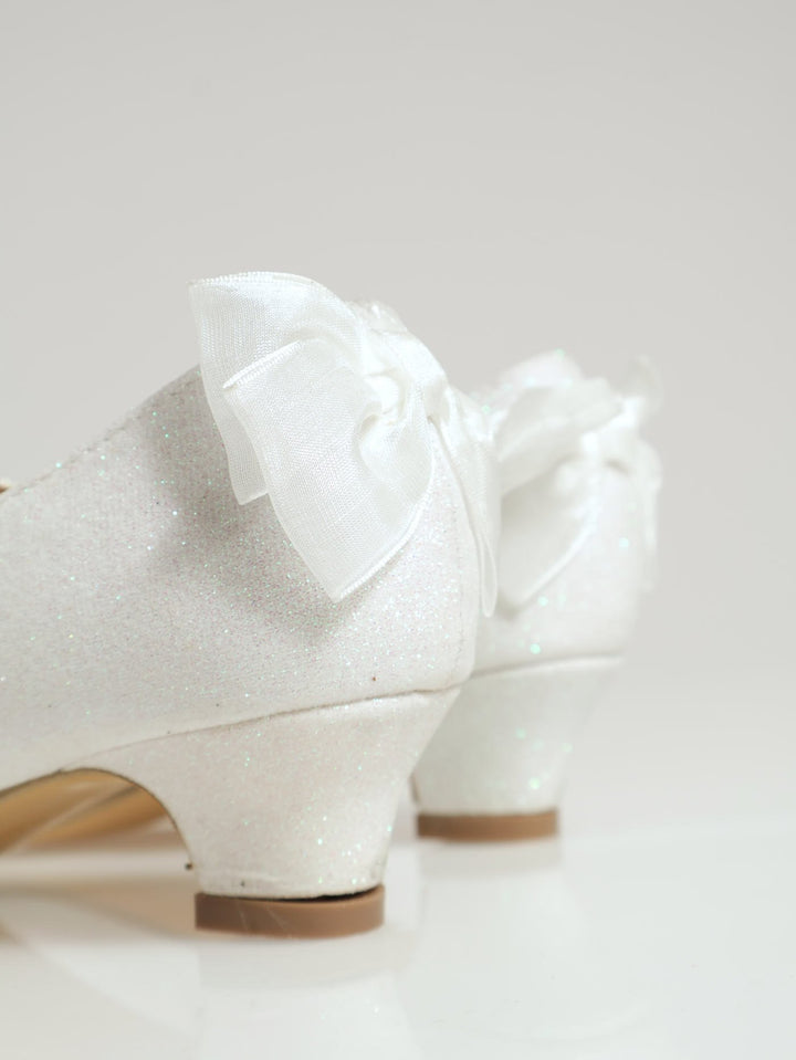 Girls Occasion Heel Pump - White