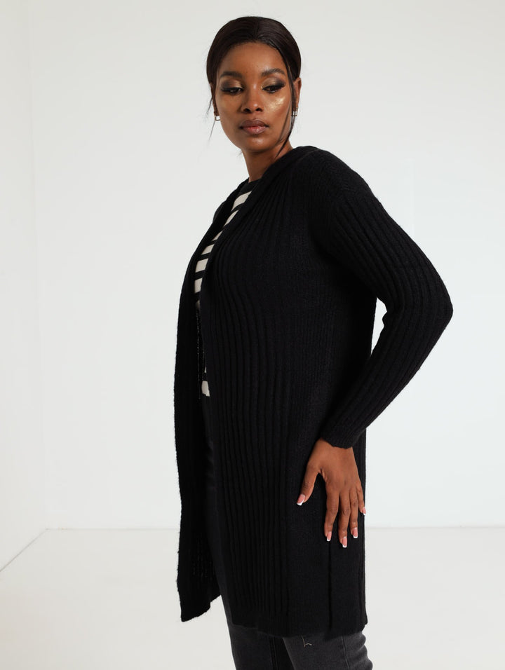 Hooded Cardigan - Black