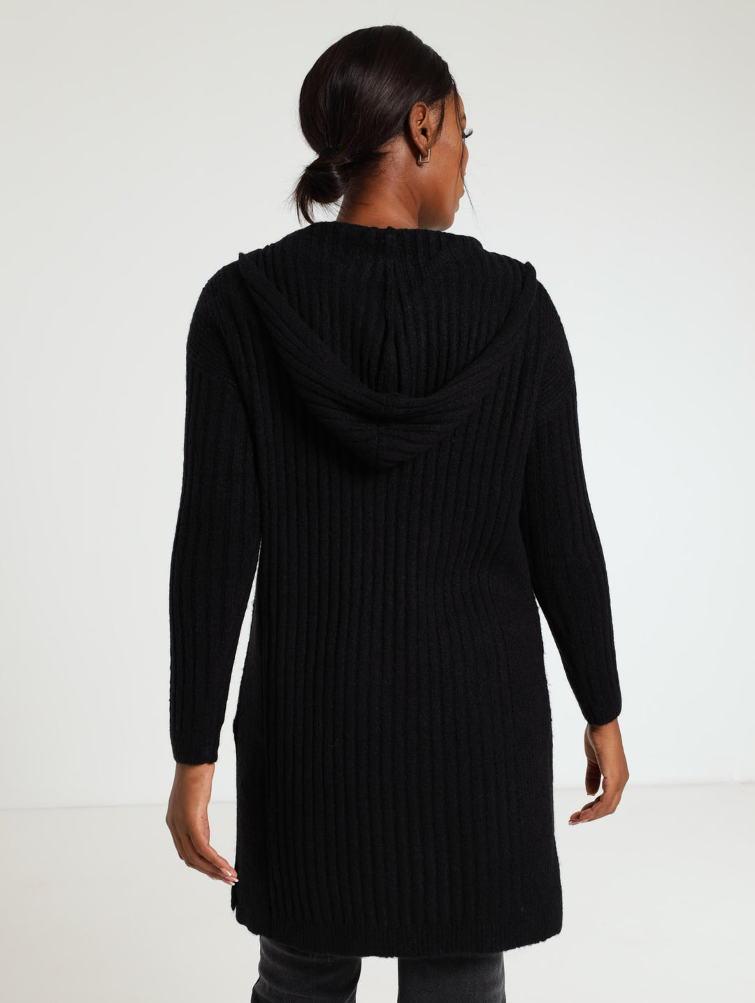 Hooded Cardigan - Black