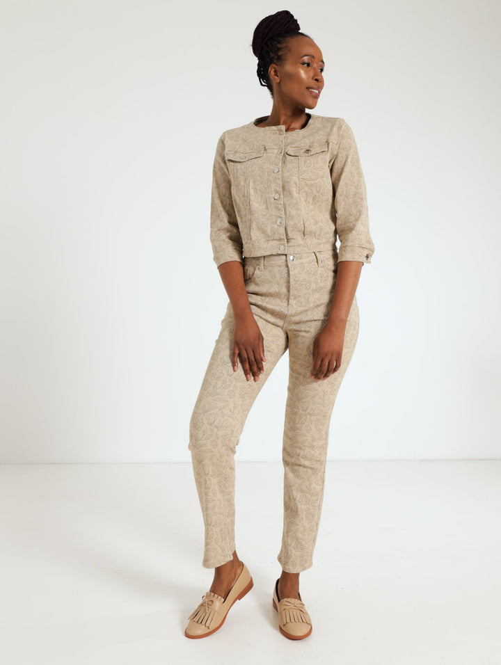 Stencil Printed Jacket - Stone