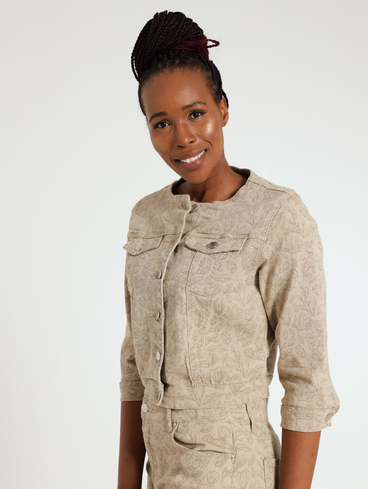 Stencil Printed Jacket - Stone