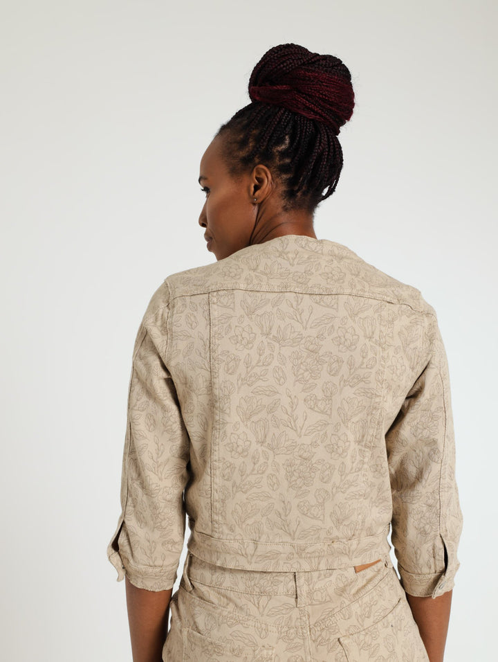 Stencil Printed Jacket - Stone