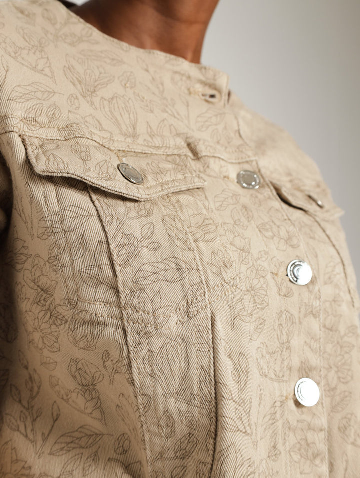 Stencil Printed Jacket - Stone