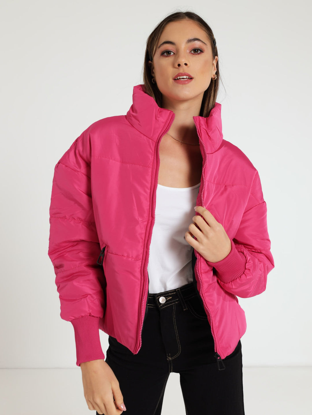 Oversized Puffer Jacket - Pink