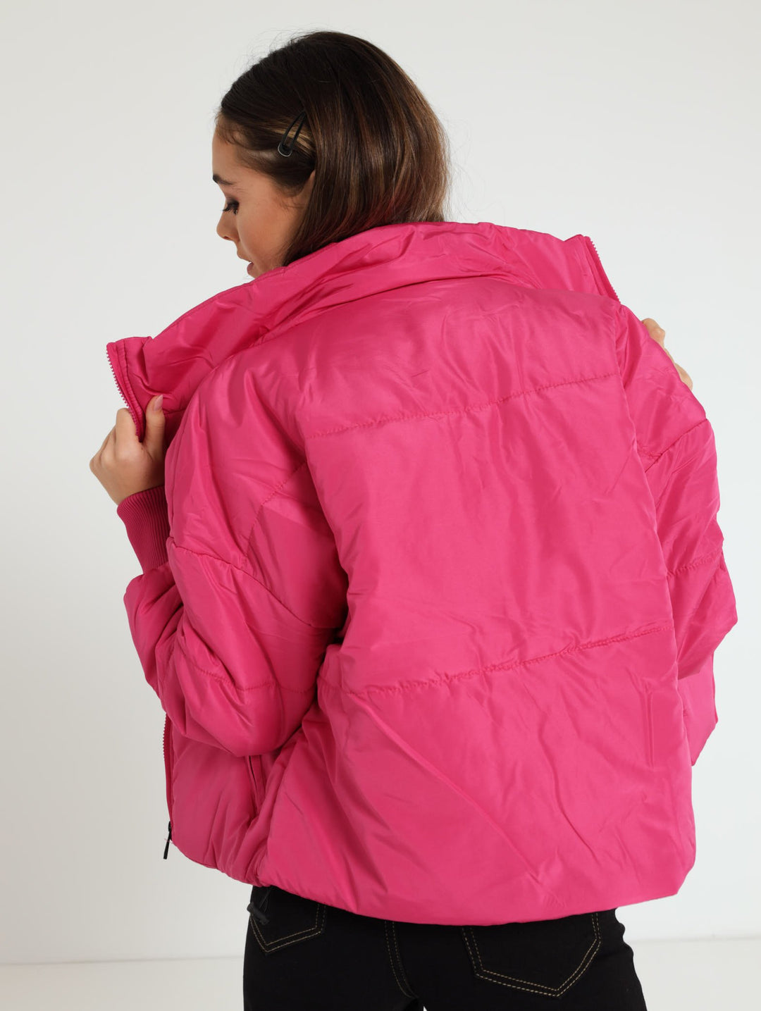 Oversized Puffer Jacket - Pink