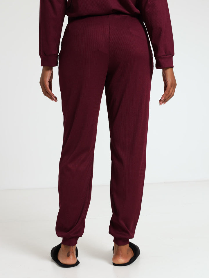 Textured Jogger Pant - Burgundy