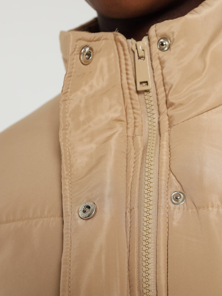 Hi-Neck Bomber Jacket - Tan