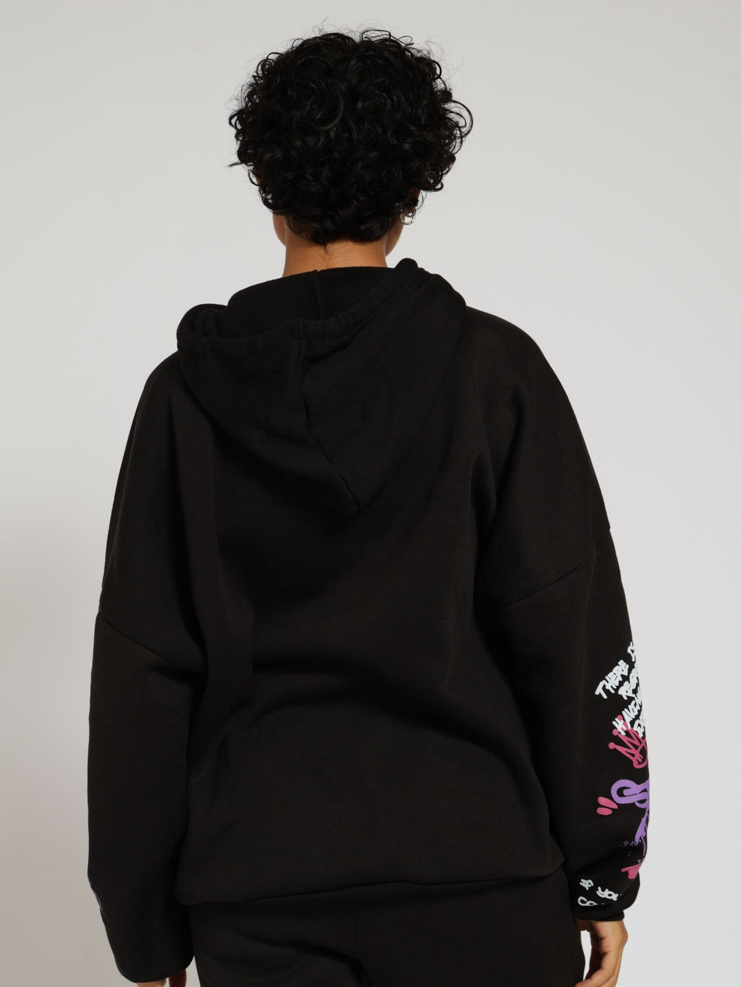 Oversized Graphic Hoody - Black