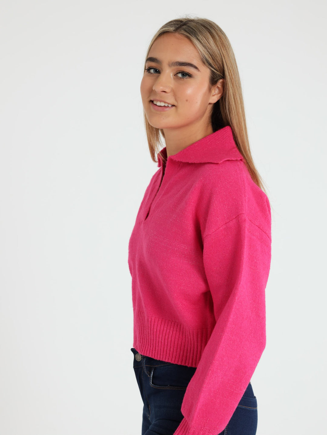 Pullover Collar Knitwear - Pink
