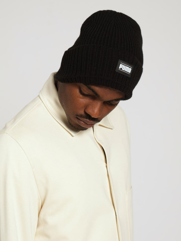 Ribbed Classic Cuff Beanie - Black