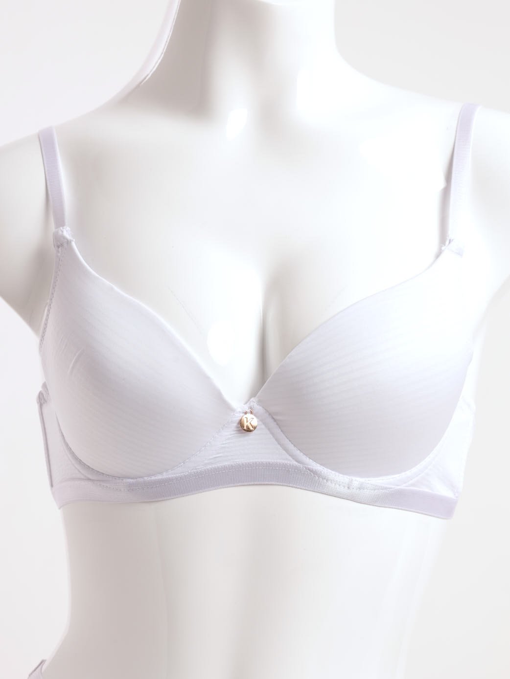 Ladies All Over Lace & Burn Out Microibre T-Shirt Plunge Bra - Two-tone