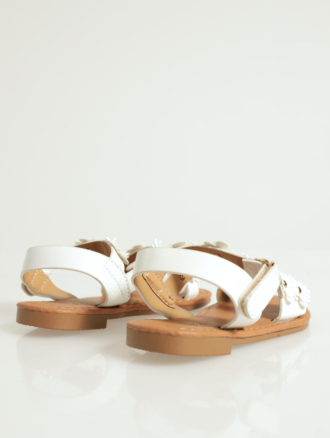 Pre-Girls 3D Flower Sandal - White