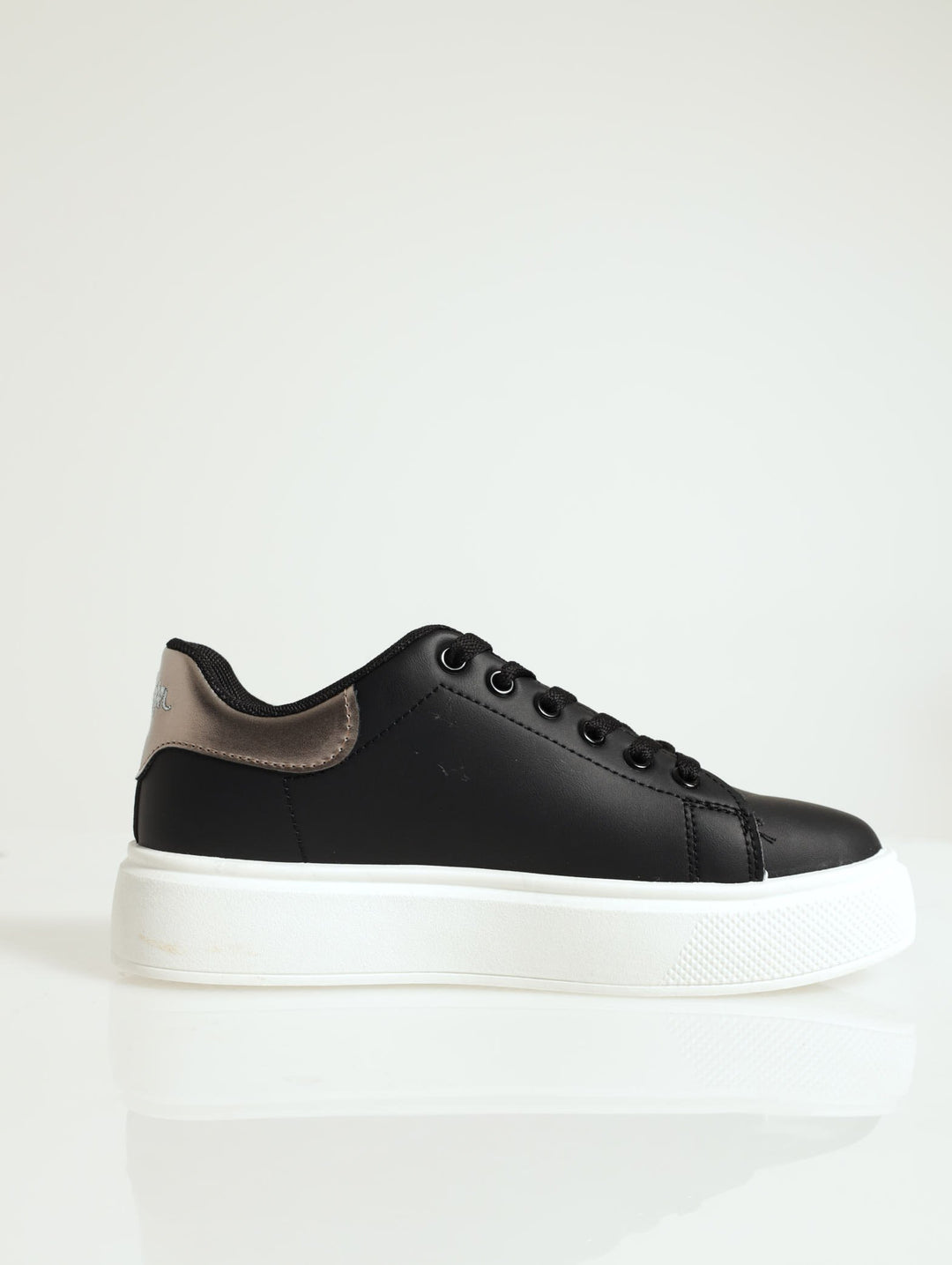 Bria Metalic Heel Counter Sneaker - Black