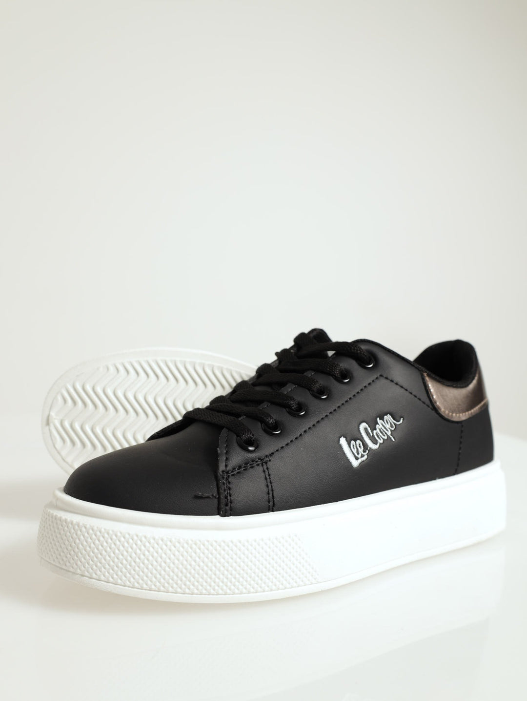 Bria Metalic Heel Counter Sneaker - Black