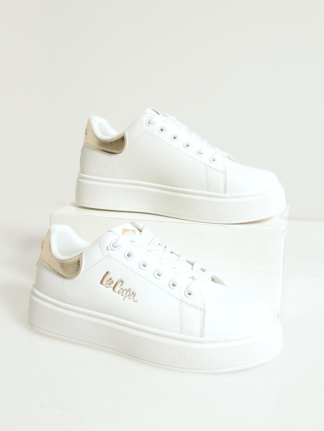 Bria Metalic Heel Counter Sneaker - White