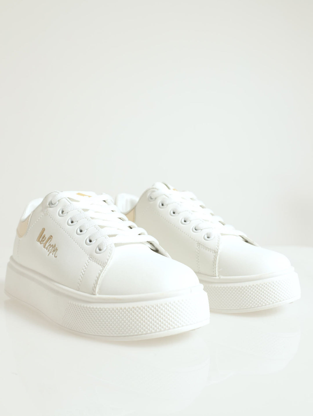 Bria Metalic Heel Counter Sneaker - White
