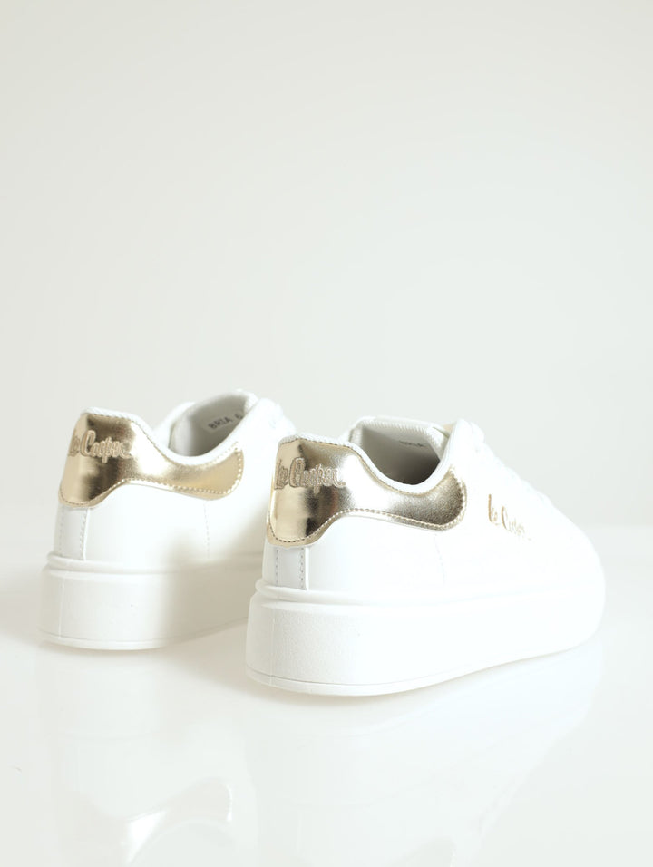 Bria Metalic Heel Counter Sneaker - White