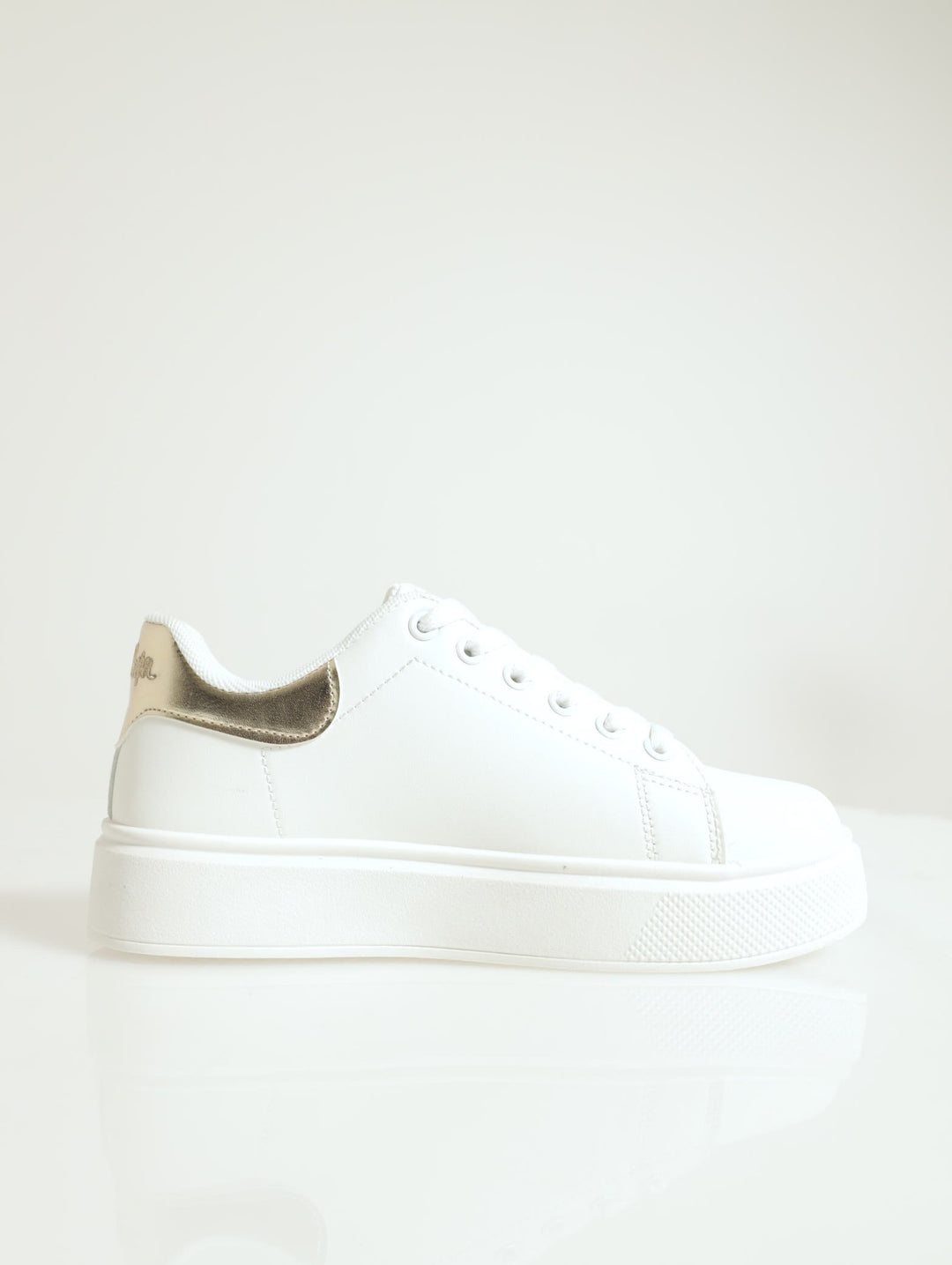 Bria Metalic Heel Counter Sneaker - White