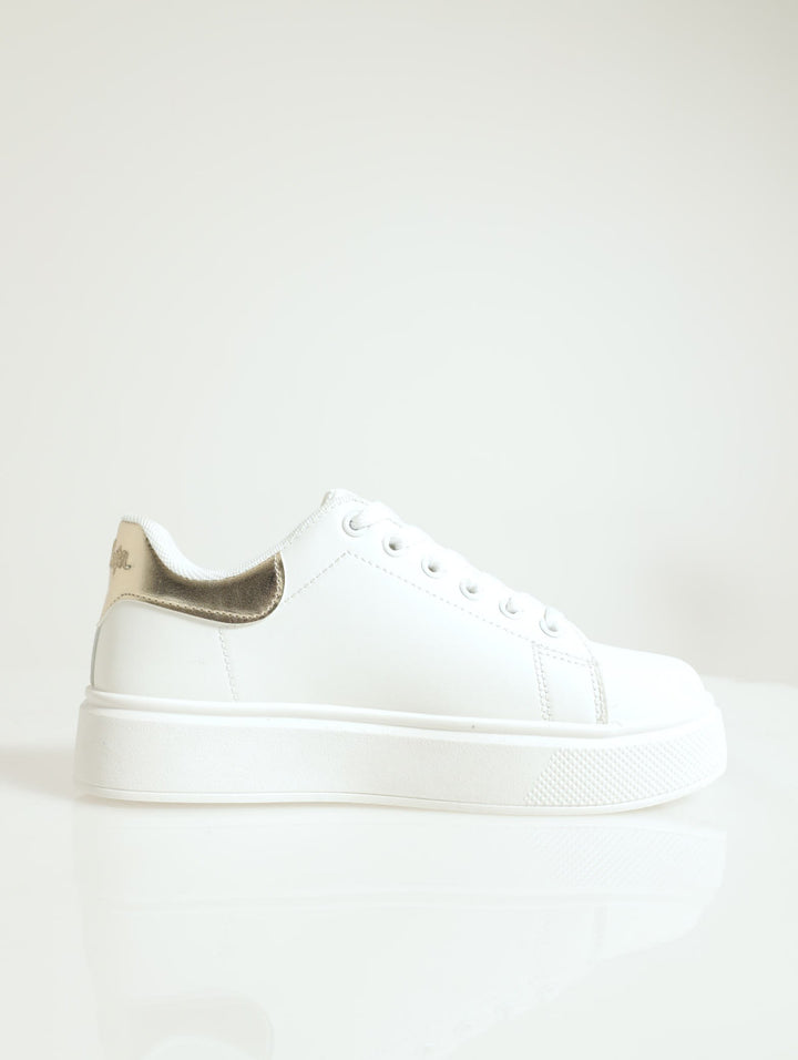 Bria Metalic Heel Counter Sneaker - White