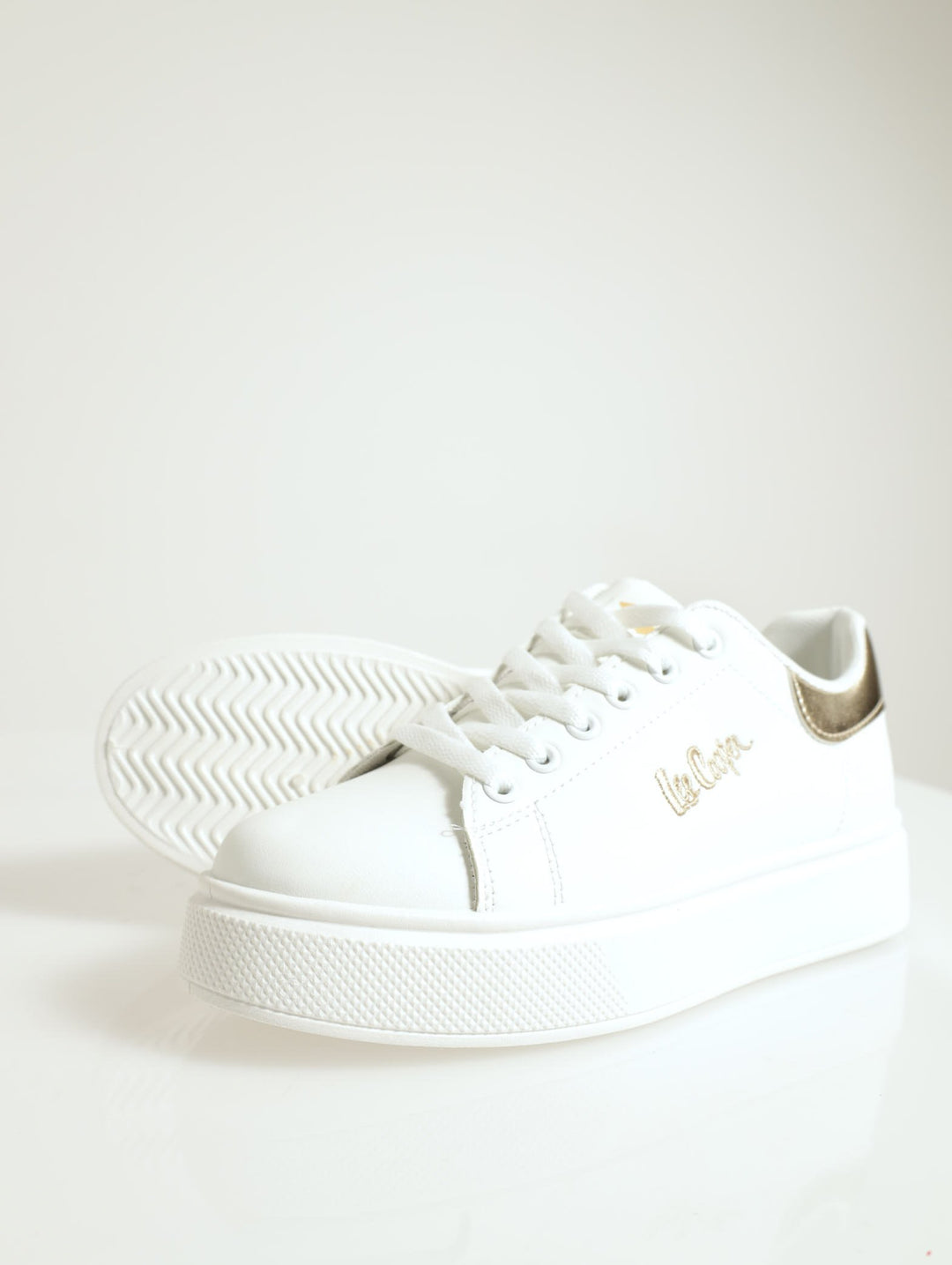 Bria Metalic Heel Counter Sneaker - White