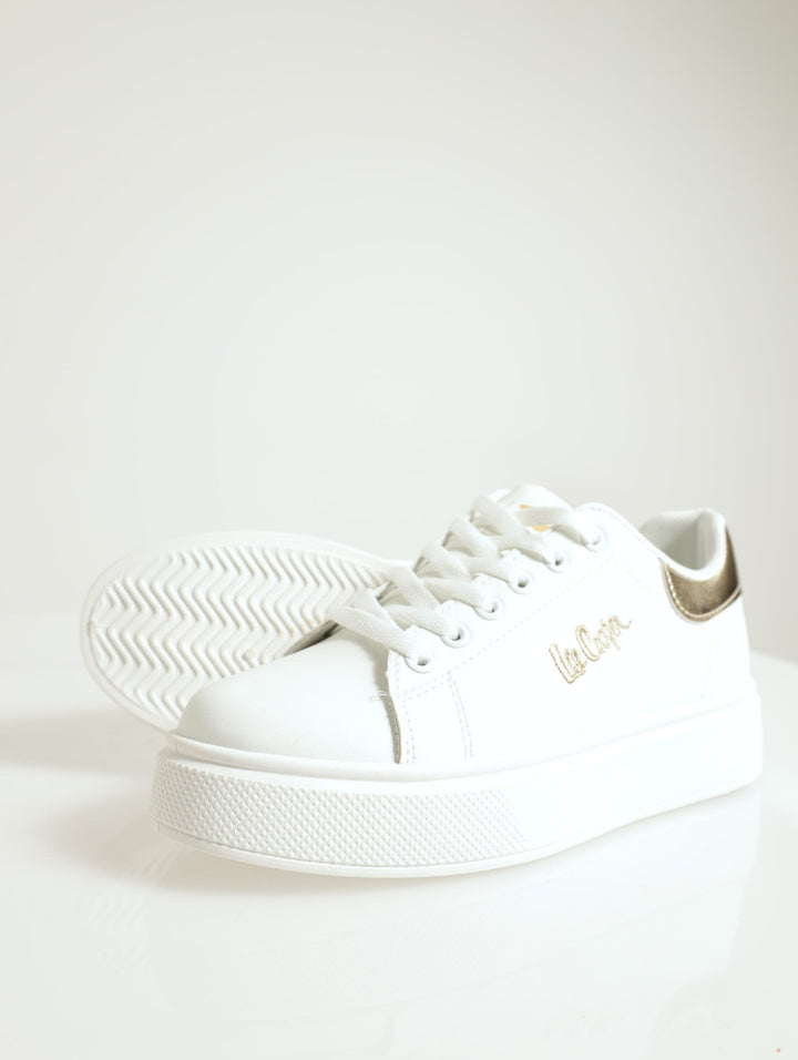 Bria Metalic Heel Counter Sneaker - White