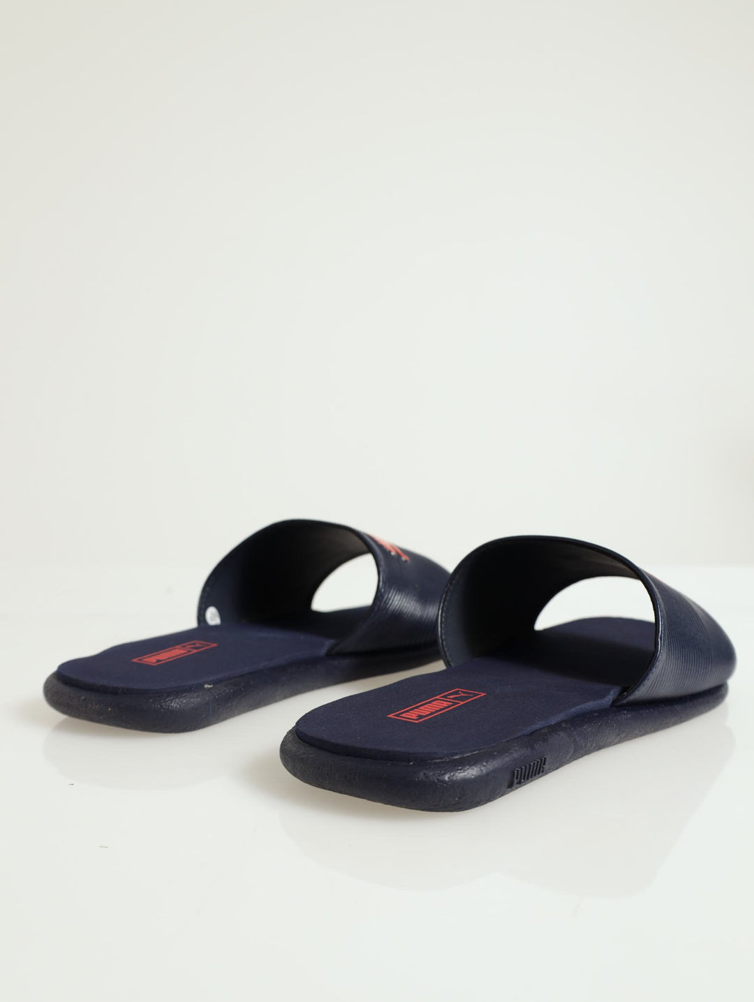 Sporty Emboss Flat Sandal - Navy/Red