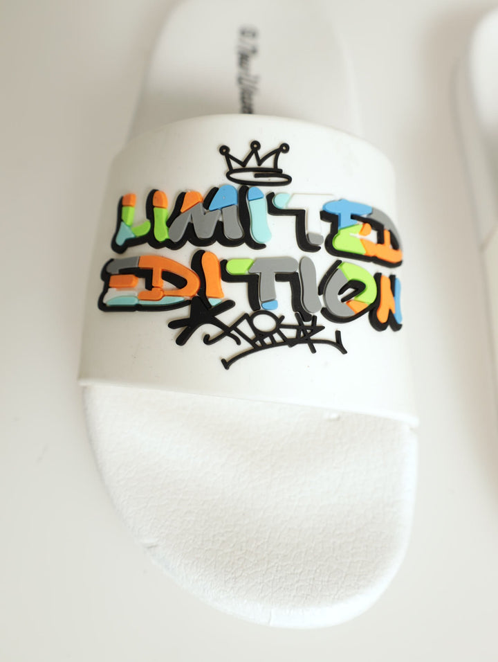 Boys Graffiti Pool Slide - White