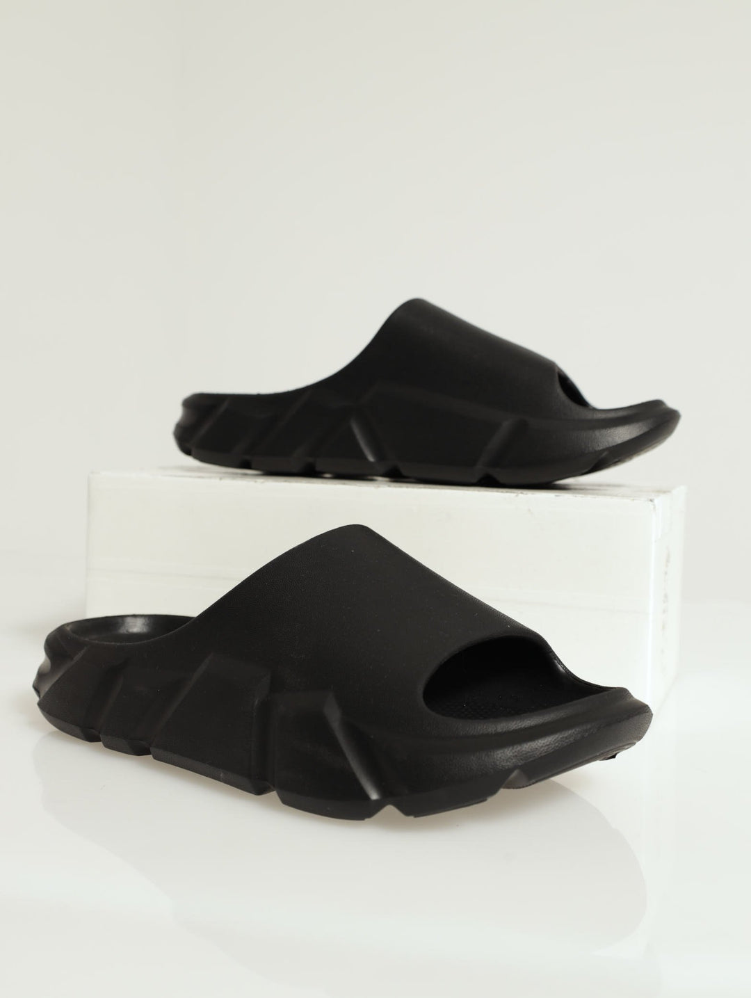 3D Chunky Fully Moulded Slide - Black