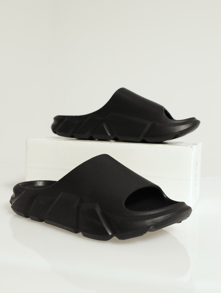 3D Chunky Fully Moulded Slide - Black