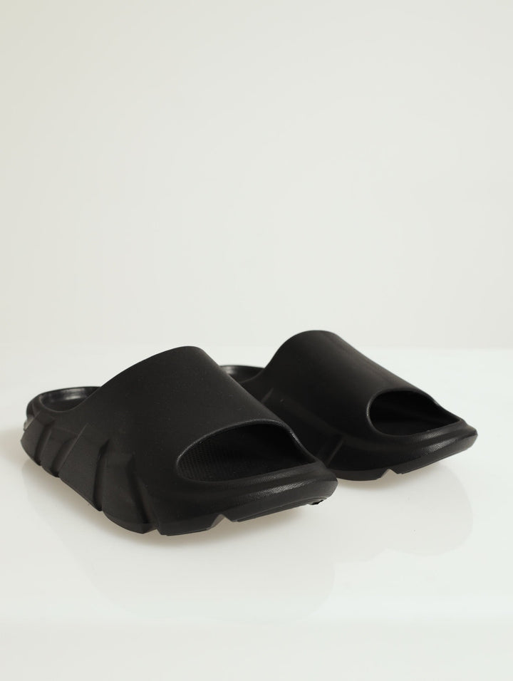 3D Chunky Fully Moulded Slide - Black