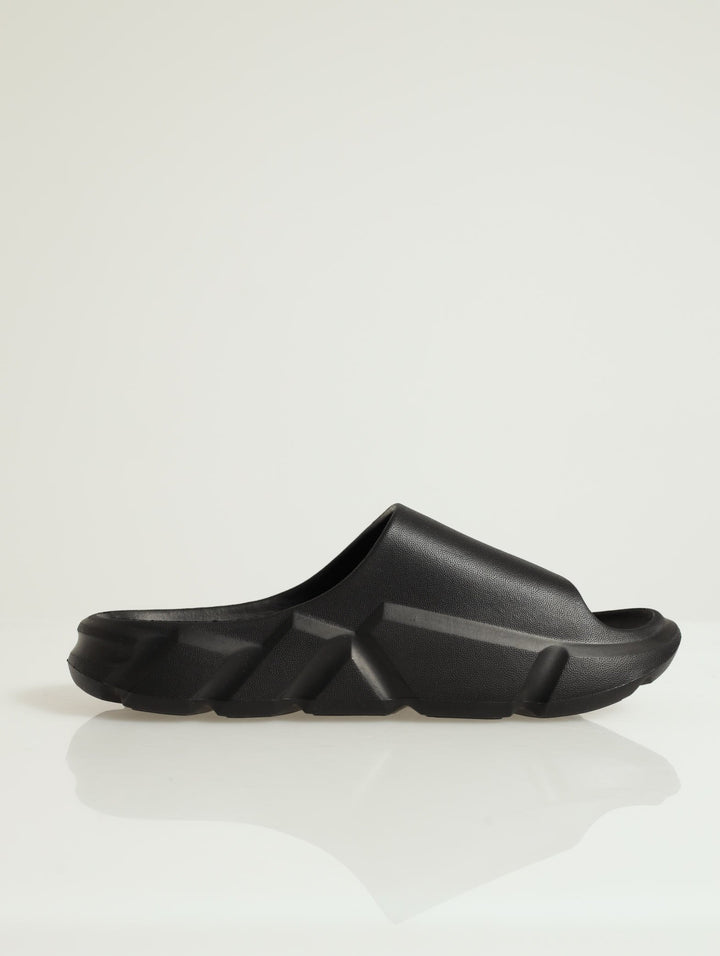 3D Chunky Fully Moulded Slide - Black