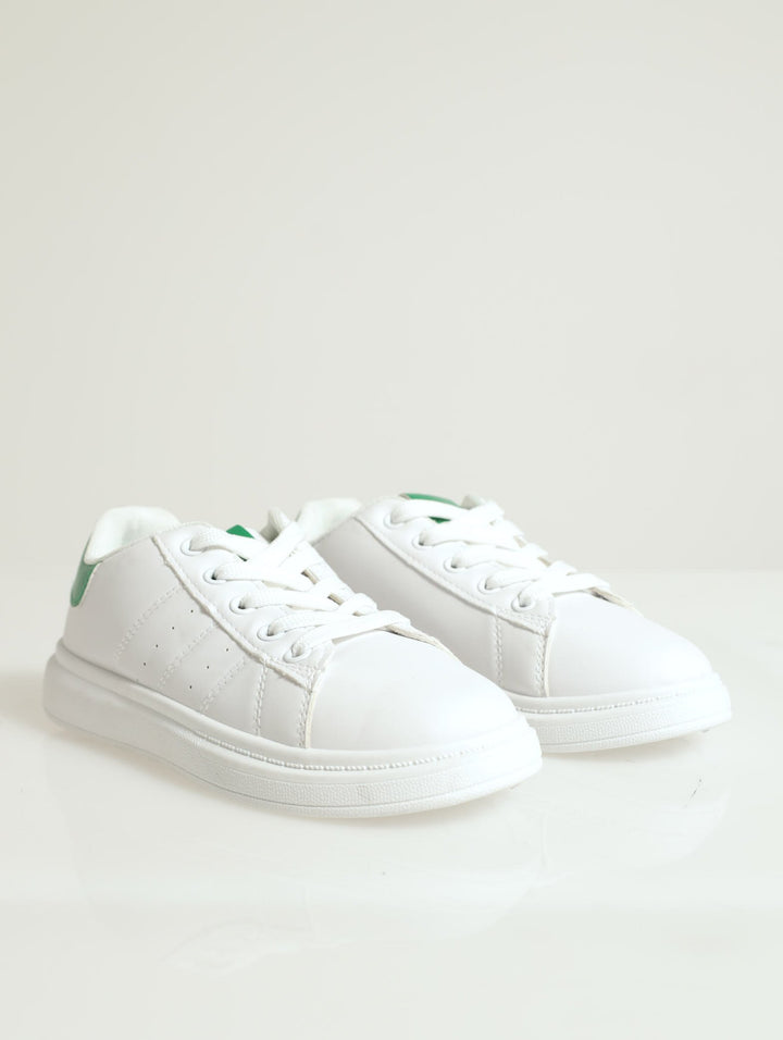 Boys Fashion Tennis Sneaker - White/Green