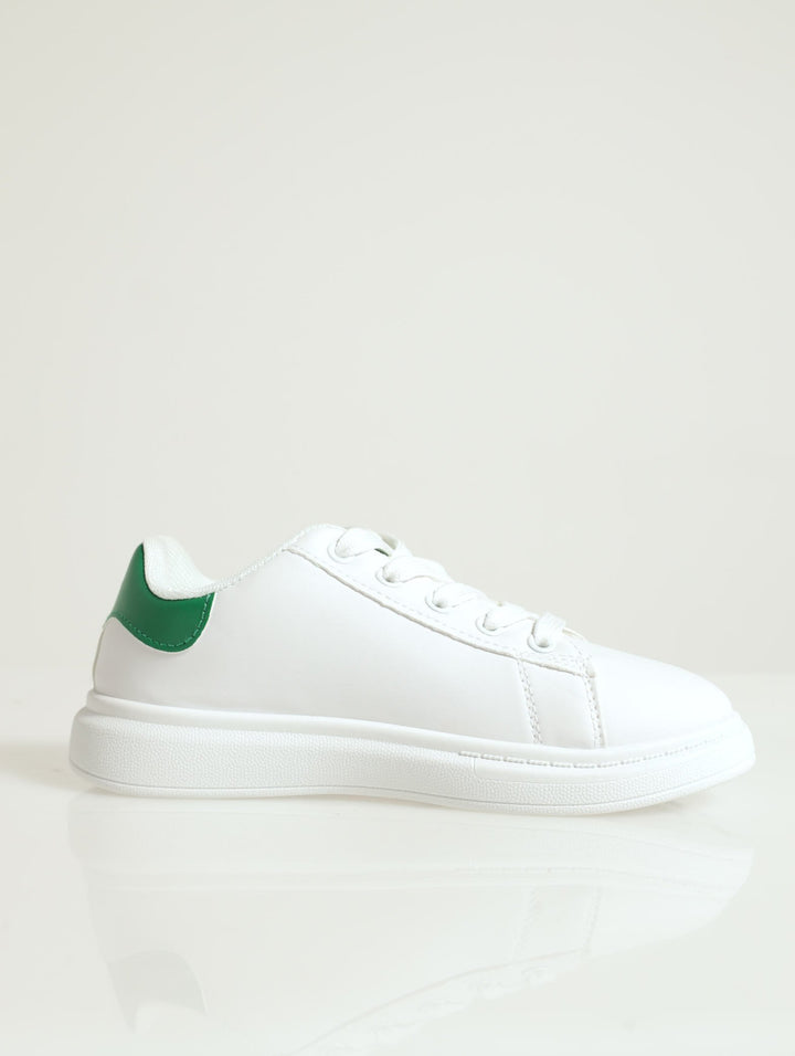 Boys Fashion Tennis Sneaker - White/Green