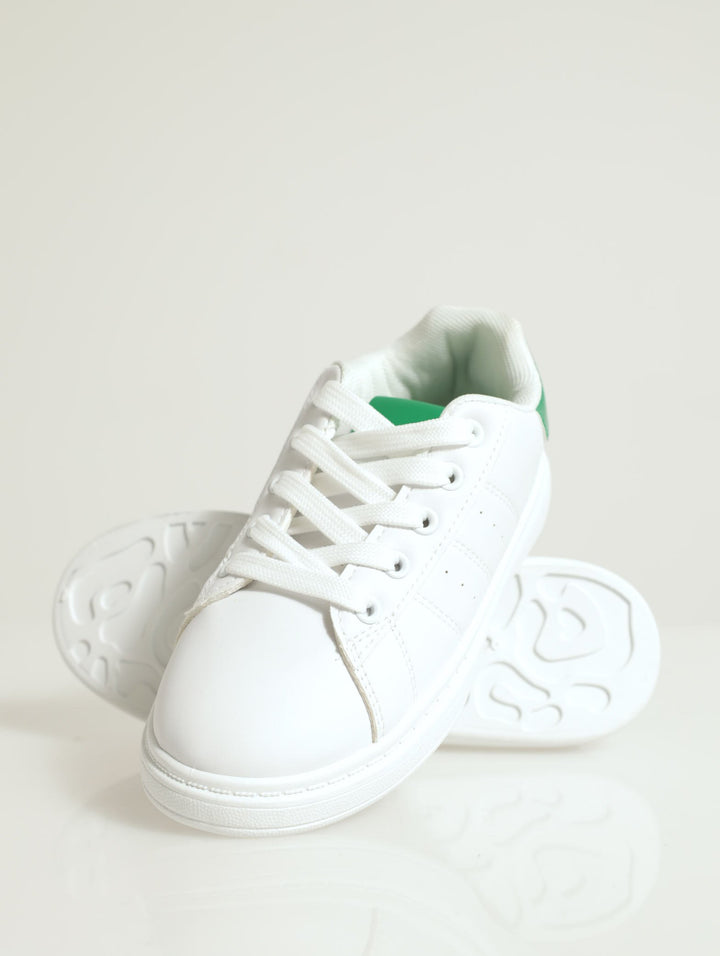 Boys Fashion Tennis Sneaker - White/Green