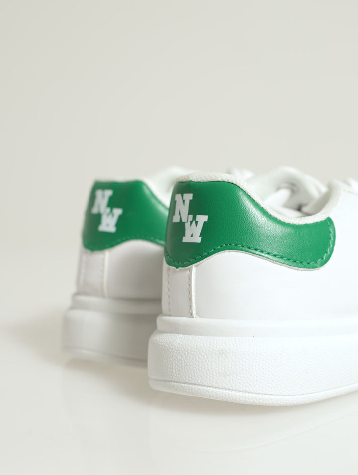 Boys Fashion Tennis Sneaker - White/Green