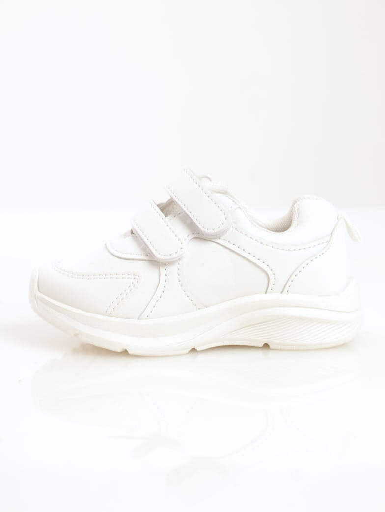 Boys School Velcro Sneaker - White