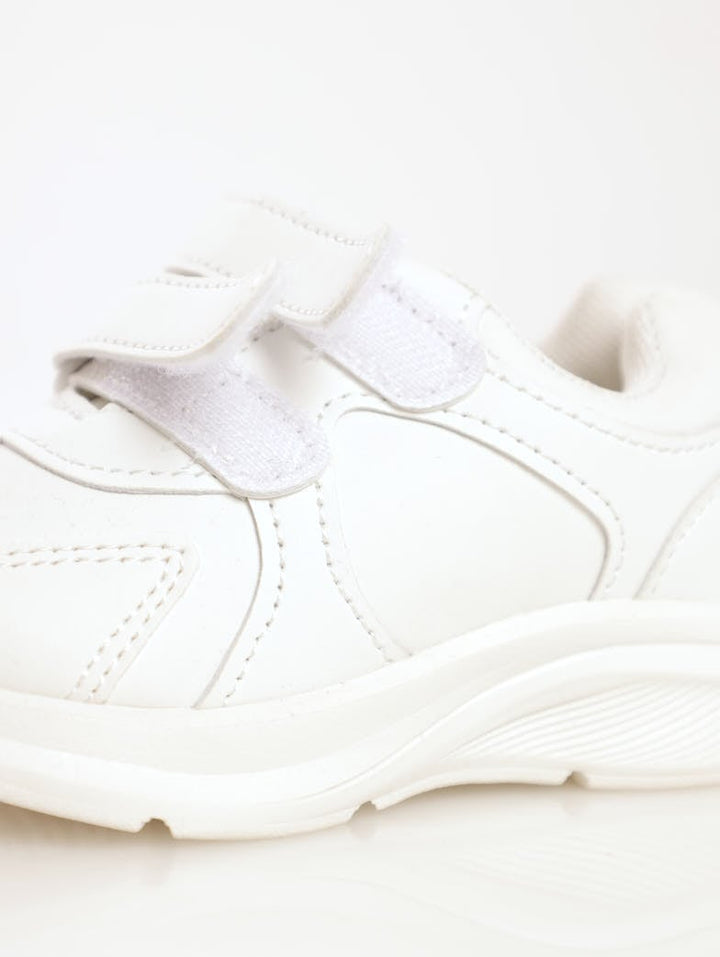 Boys School Velcro Sneaker - White