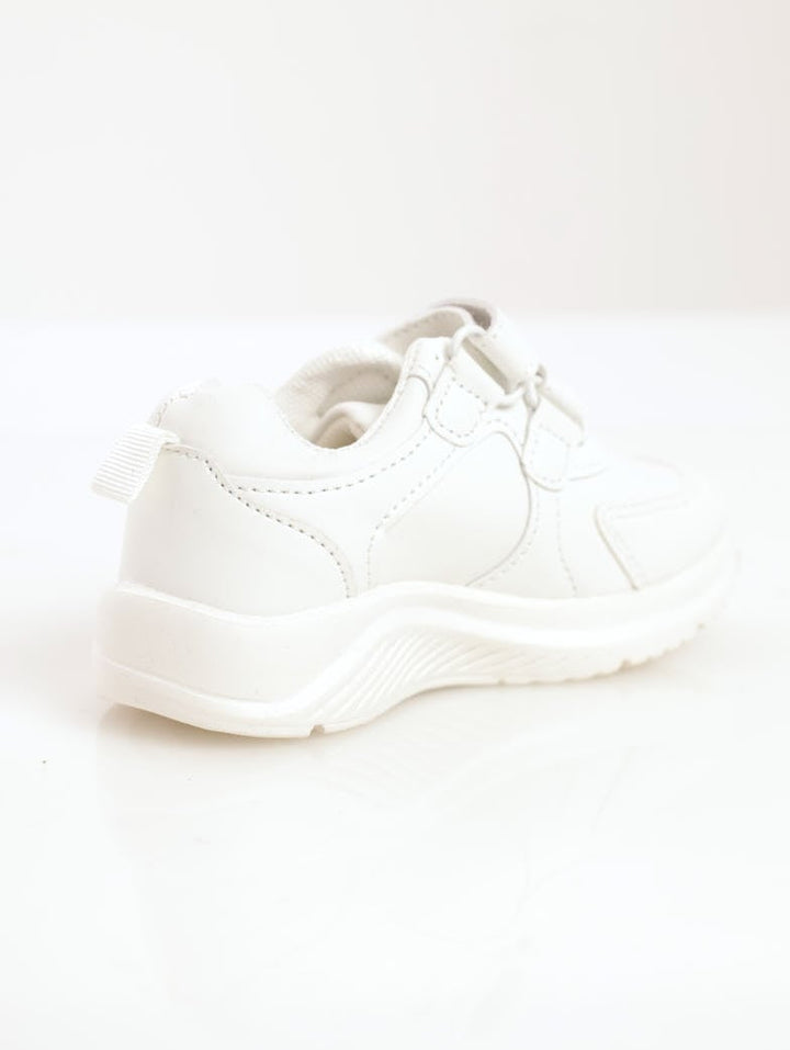 Boys School Velcro Sneaker - White