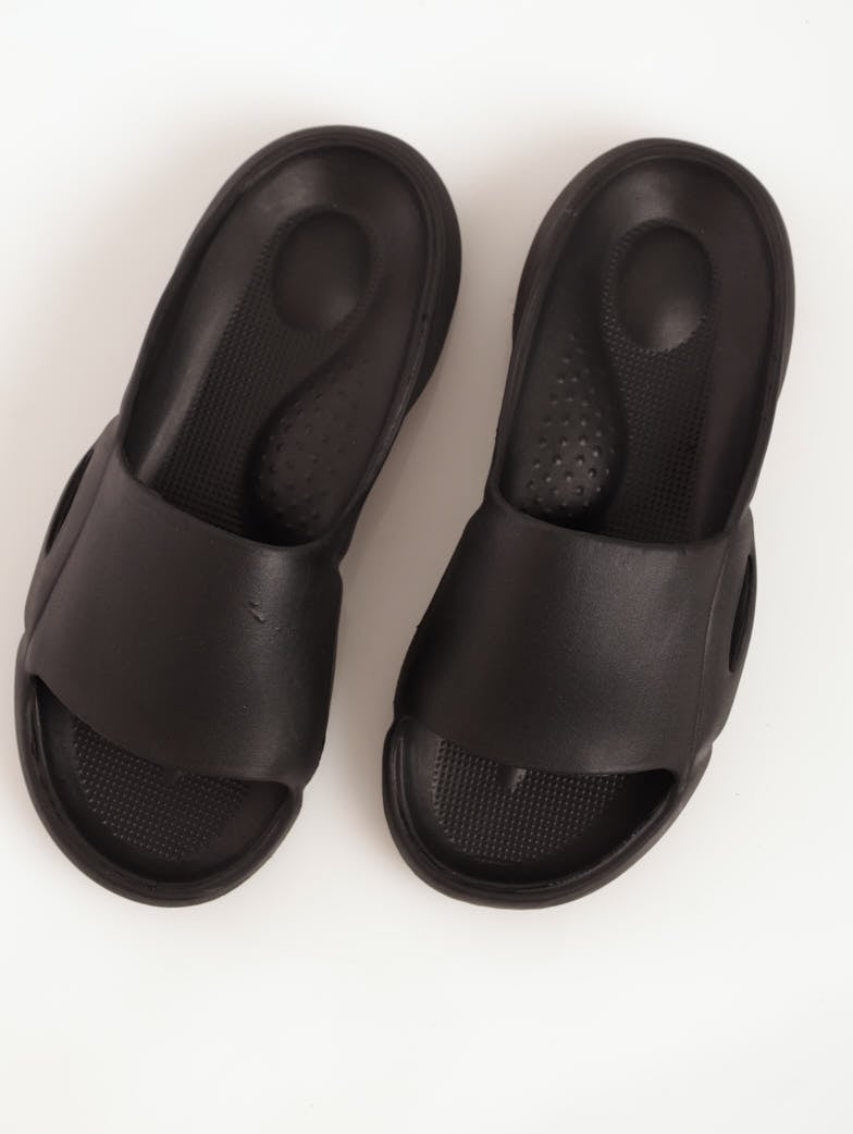 Men's Fully Moulded Slide Sandal - Black