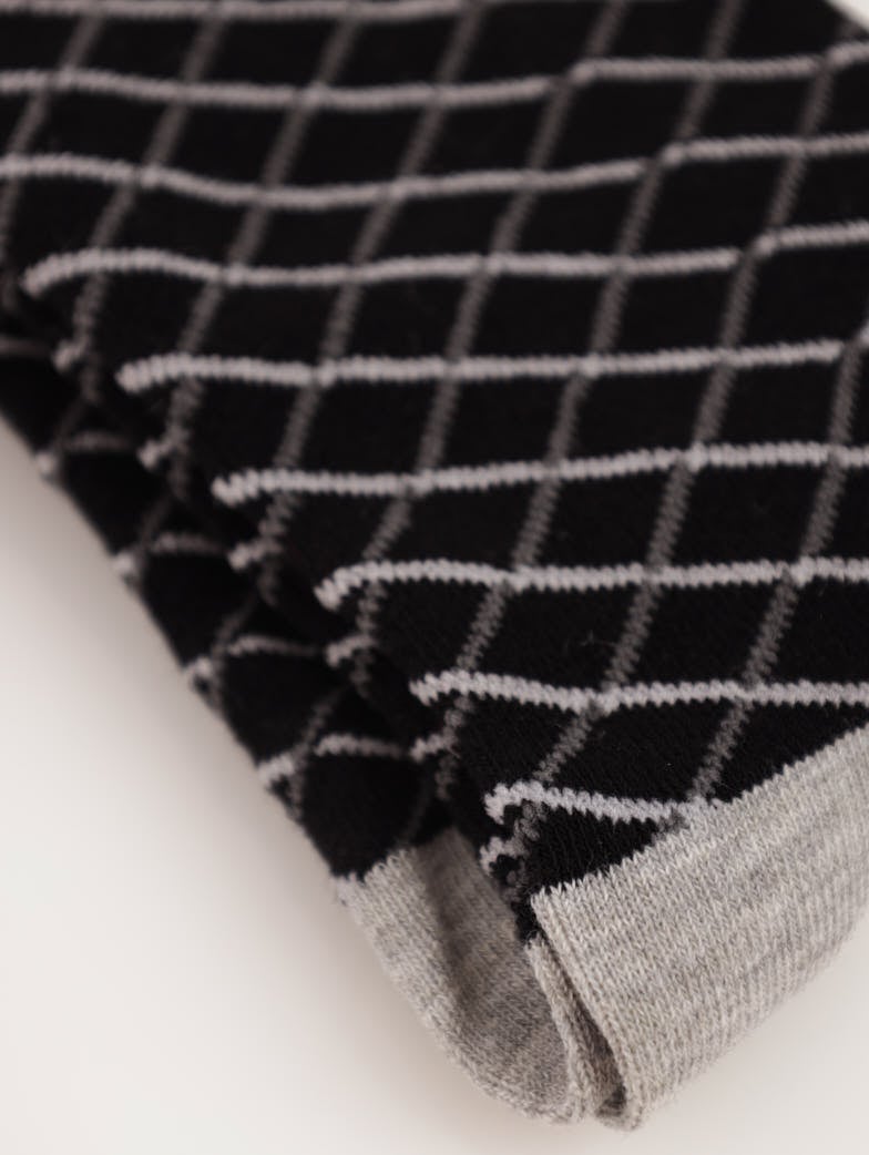 Men's Geo Design Single Sock - Grey Melange