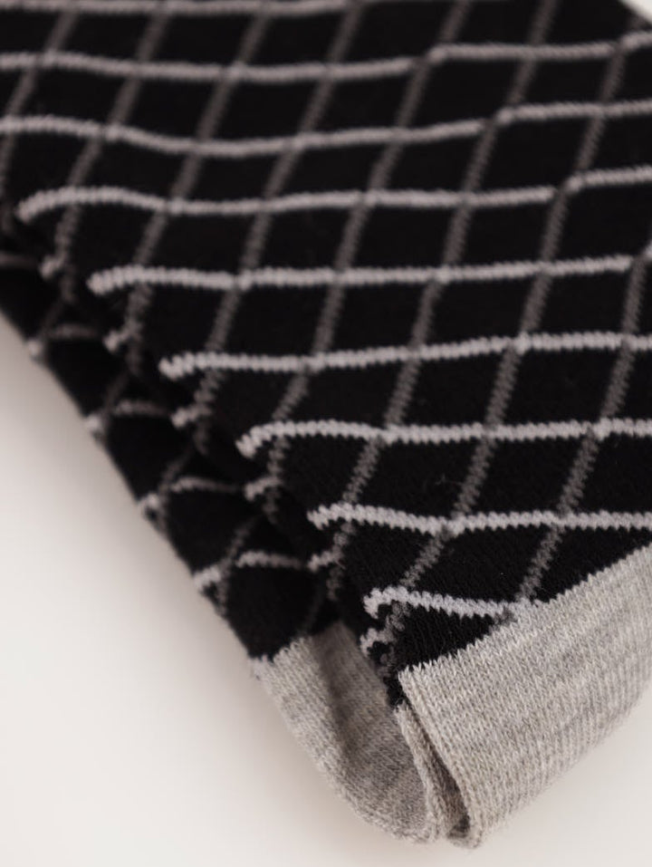 Men's Geo Design Single Sock - Grey Melange