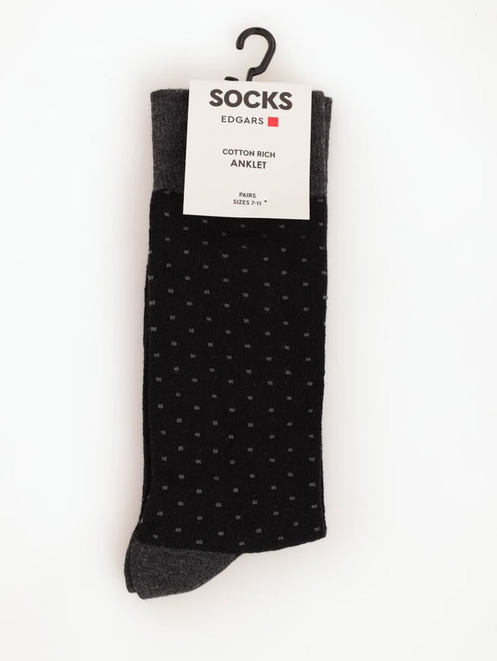 Men's Pin Dots Single Sock - Black/Grey