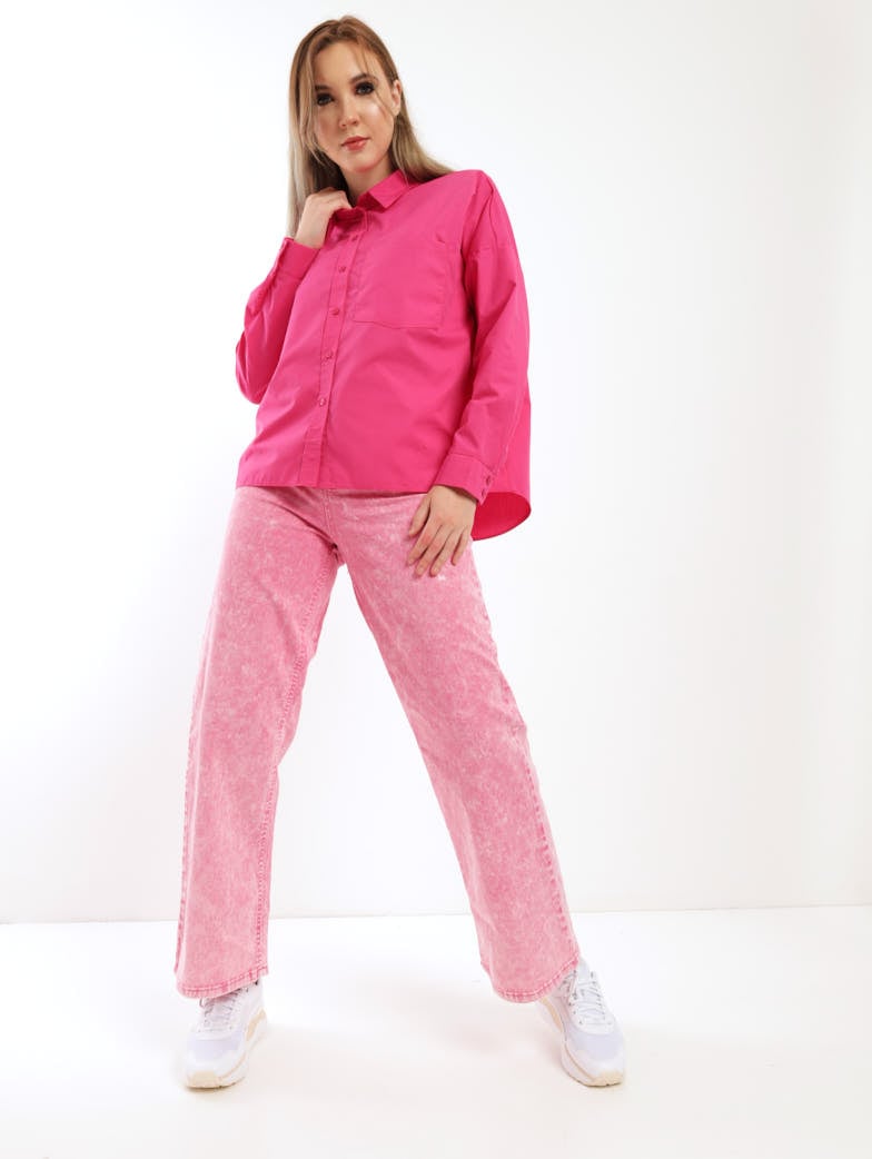 Ladies Oversized Shirt - Pink