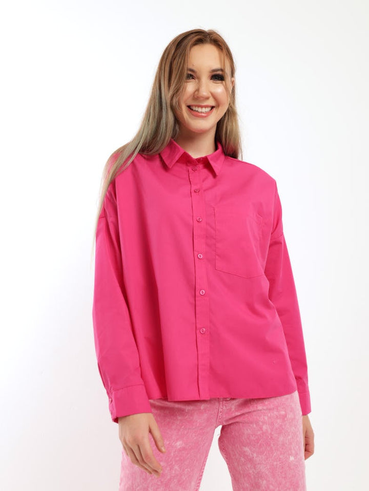 Ladies Oversized Shirt - Pink